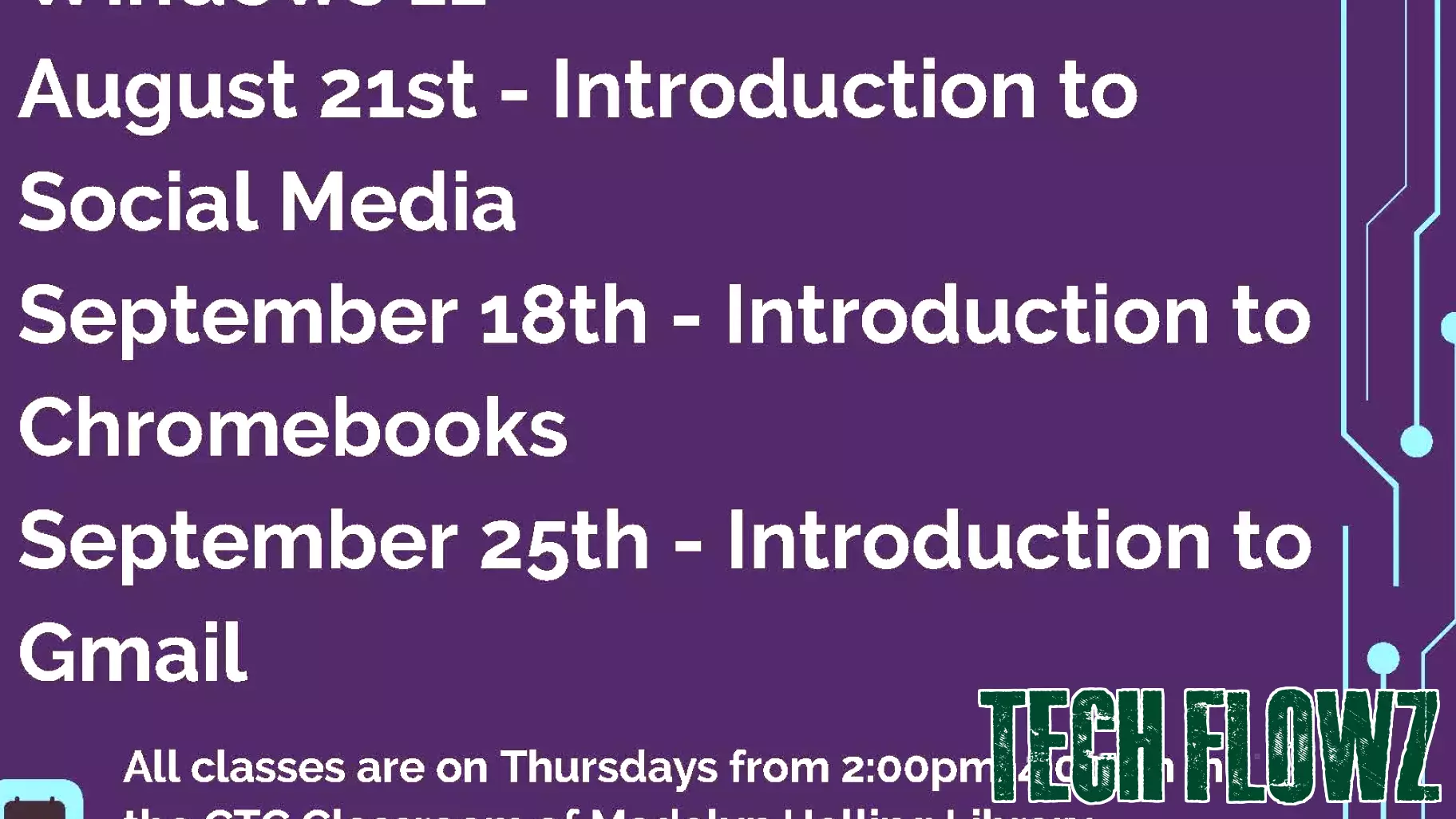 Free Summer Technology Classes at Madelyn Helling Library